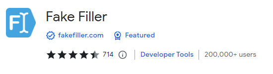 Fake Filler in Chrome webstore