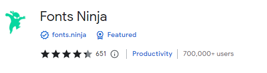 Fonts Ninja in Chrome webstore