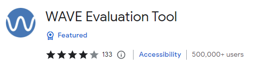 WAVE Evaluation Tool in Chrome webstore