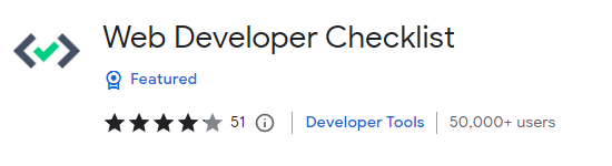 Web Developer Checklist in Chrome webstore