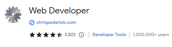 Web Developer in Chrome webstore